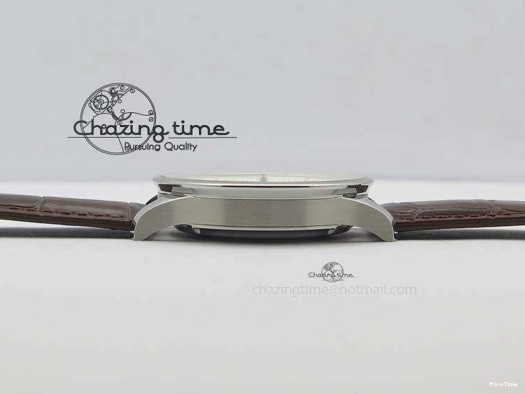 MIROTIME 0126 ModernLook Portuguese IW371445 ZF 1:1 Best Edition SS White Dial Gold Markers On Brown Leather Strap A79350 V 7269